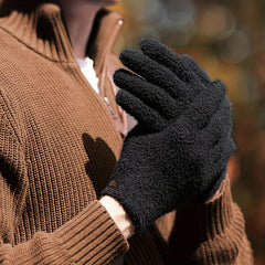 Knitted Gloves Men's Outdoor Sports Cycling Windproof Thick Warm Plus Velvet