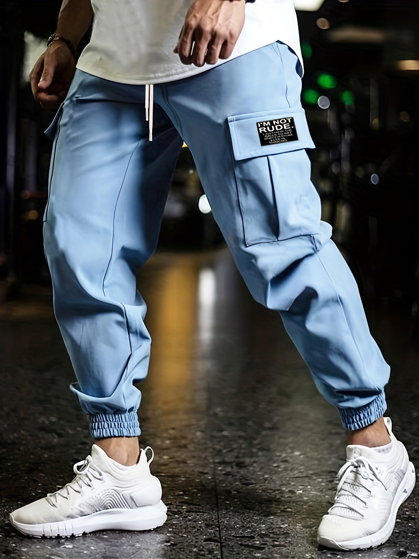 Cargo Pants Men's Flap Pocket Trousers Loose Casual Outdoor Work Pants