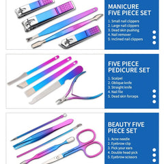 15-Piece Stainless Steel Manicure Set for Nail Clipping