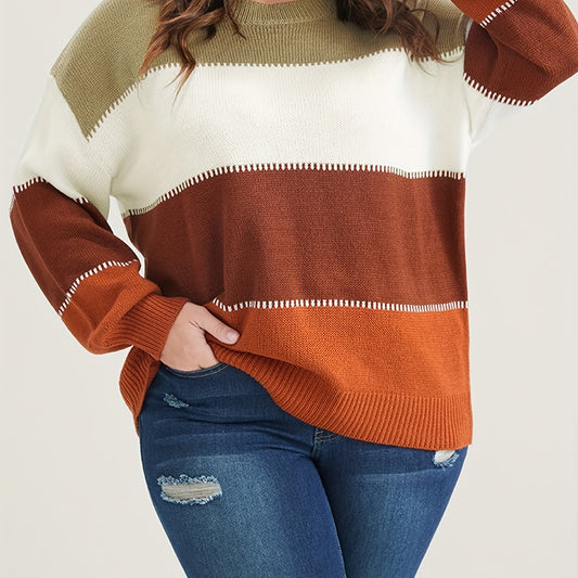Colorblock Drop Shoulder Sweater