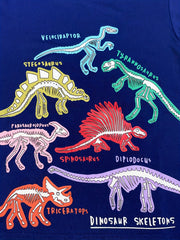 Boys' Glow In The Dark Dinosaur Skeleton Print T-shirt