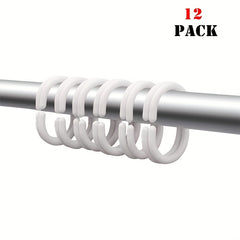 12pcs Shower Curtain Hooks Bathroom Accessories