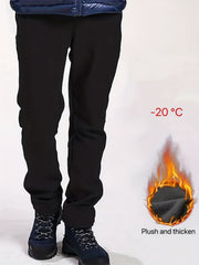Men's Fleece Windbreaker Pants for Outdoor Hiking - Warm & Quick Drying