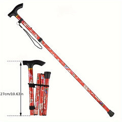 Folding Telescopic Aluminum Climbing Stick Five Section Outdoor Hiking Cane