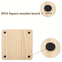 Wooden Coaster Model Ornament Base with Non-slip Mat