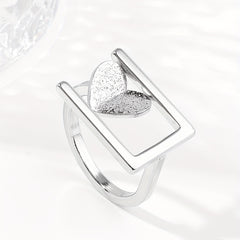 Heart Shaped Peach Steel Ring for Women