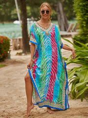 African Ethnic Print Boho Cover Up Dress