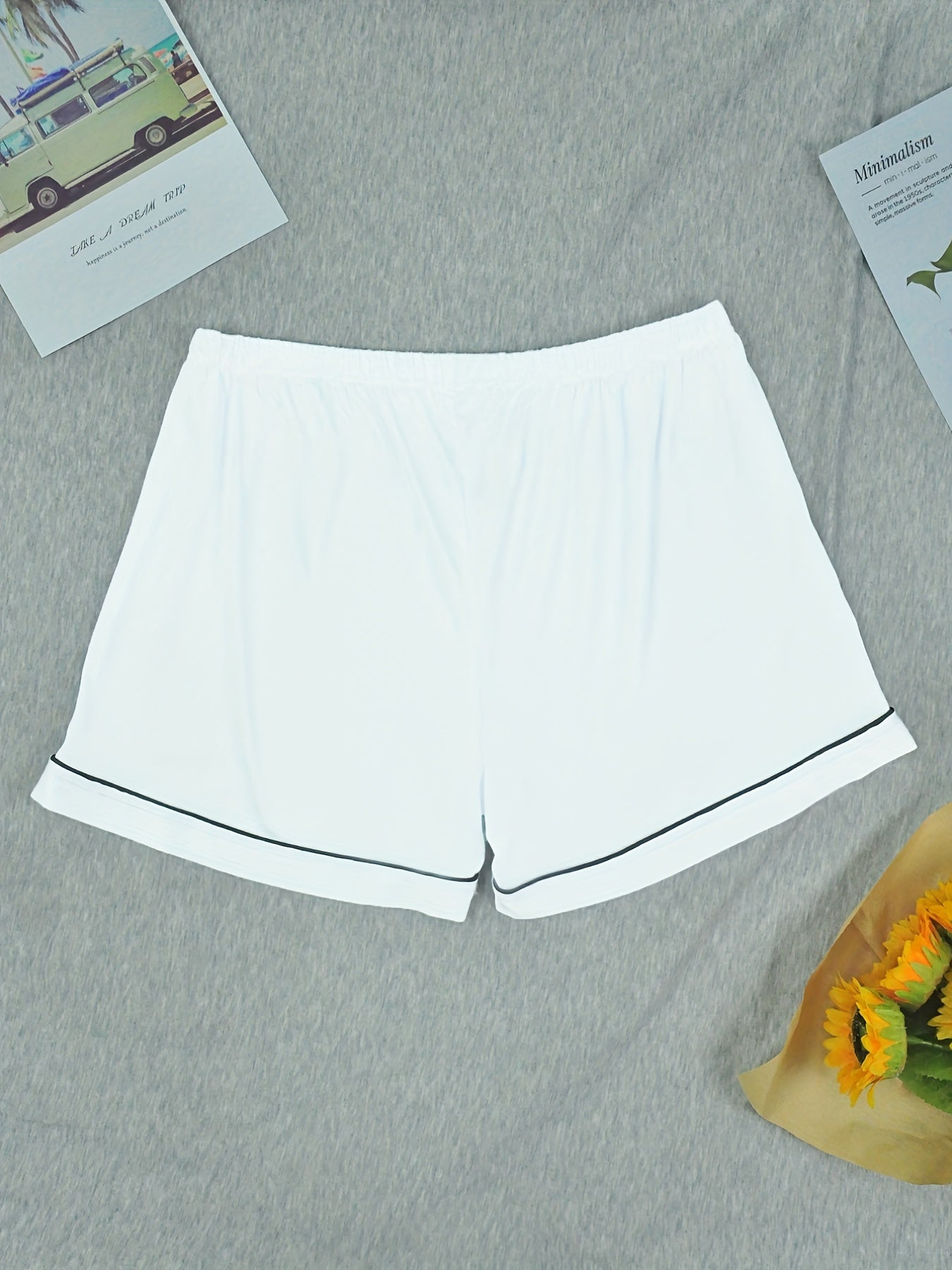 Casual Elastic Waistband Shorts Women's Sleepwear
