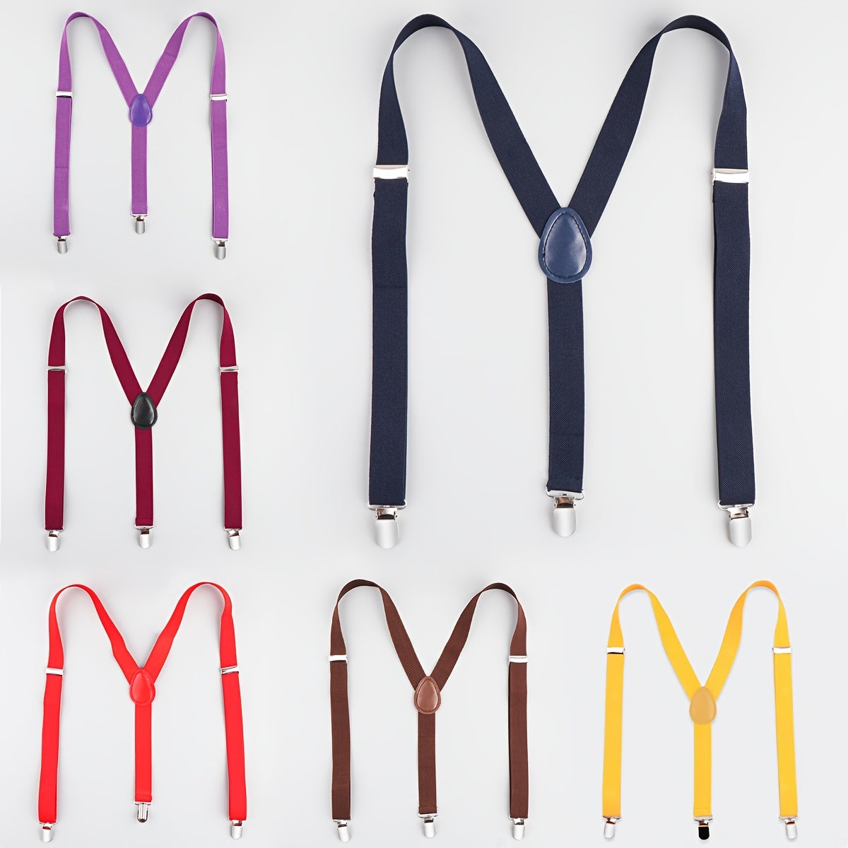 Adjustable 1" Wide Y Shape Suspenders for Men
