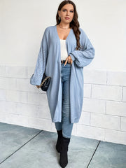 Women's Plus Size Knit Lantern Sleeve Cardigan