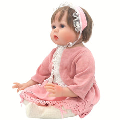 Peach Pink Doll Outfit for 18" Reborn Dolls - Lace Skirt Set