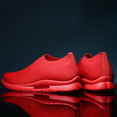 Women's Low Top Knitted Sneakers Lightweight Slip On Sports Shoes