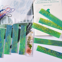 Silicone Resin Mold 2pcs Bookmark With Tassel Leaves Texture Flower