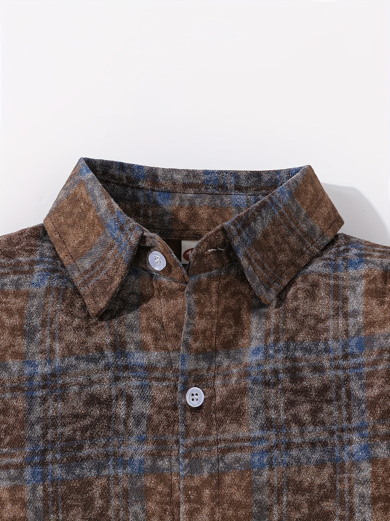 Boys Retro Plaid Shirts Long Sleeve Button Down Tops Spring Fall Outwear