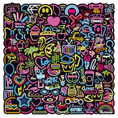 100pcs Neon Vinyl Stickers Water Bottle Pack Laptop Phone Skateboard