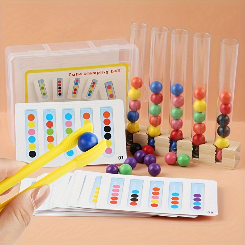 Clip Beads Test Tube Toy Rainbow Beads Game Sorting Toys Counting