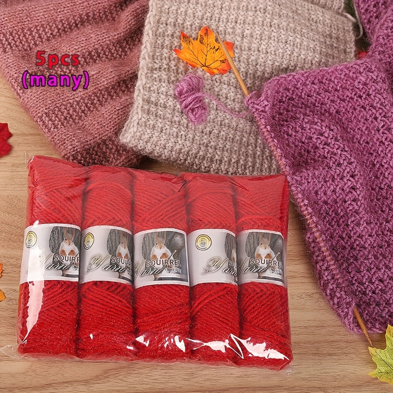 5pcs Wool Balls Squirrel Velvet Yarn Handwoven DIY Hat Scarf Thread Coat
