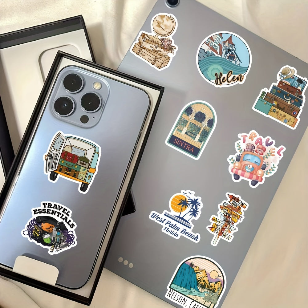 50pcs Outdoor Camping Stickers Waterproof Travel Wildlife Stickers