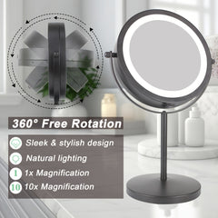 10X Magnification Lighted Makeup Mirror