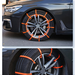 10pcs Car Snow Chain Self Driving Rescue Emergency Chain Orange Nylon