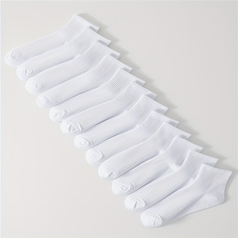 12 Pairs Solid Socks Women's Comfy & Breathable Stockings All match Hosiery
