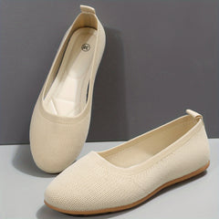 Women's Knitted Almond Toe Slip-On Flats