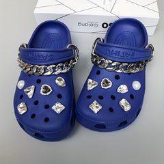 Rhinestone & Chain Shoe Charms for DIY Clogs - Shoe Accessories