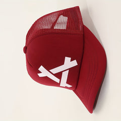Red Trucker Hat Mesh Sunshade Baseball Cap Unisex Casual Sun Hats