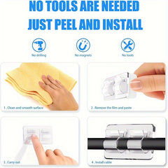 25pcs Plastic Hooks for Outdoor String Lights Waterproof Self Adhesive Clips