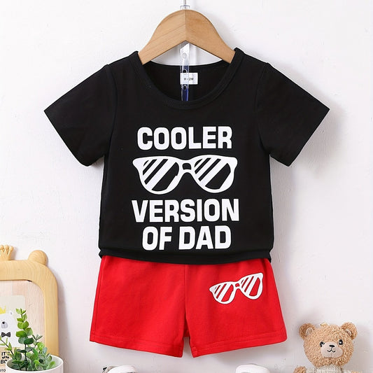 2pcs Baby Boys Sunglasses Print T shirt & Shorts Summer Clothes Sets