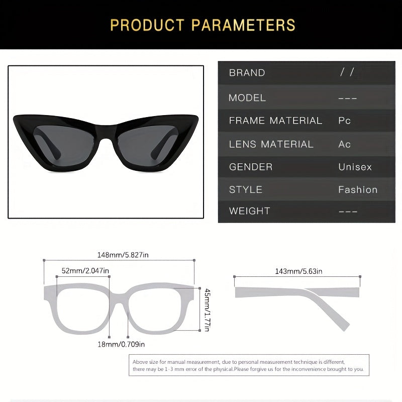 Y2K Cat Eye Sunglasses Rivet UV400 Sun Shades