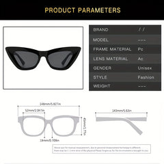 Y2K Cat Eye Sunglasses Rivet UV400 Sun Shades