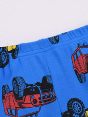 Toddler Kid's Cartoon Truck Print Pajama Set
