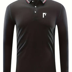 Men's Bird Print Long Sleeve Lapel Sports Shirt for Spring Fall Winter