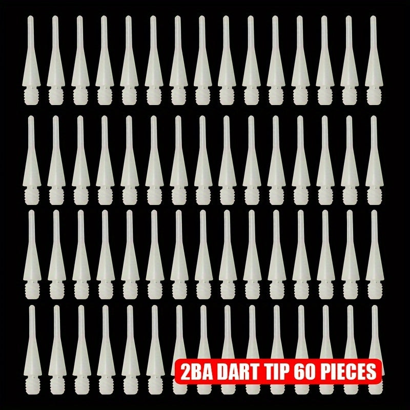 60pcs 2BA Pom Plastic Dart Tip Soft Dart Tips Replacement