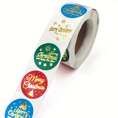 500pcs Christmas Gift Sealing Stickers Bronzing Stickers