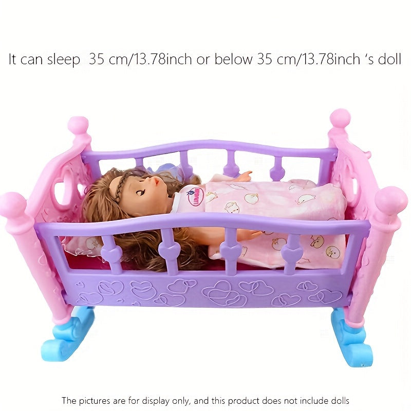 Charming Pink Doll Bed - Ideal for Dollhouses