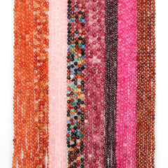 Natural Faceted Stone Red Small Beads for Jewelry Making