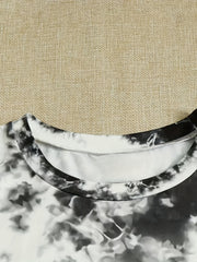 Tie Dye 2 Piece Set Figure Print Short Sleeve T shirt & Elastic Waist