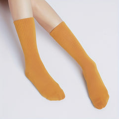 Mid Calf Yoga Socks Anti skid Breathable Sweat Absorption Gripper Socks