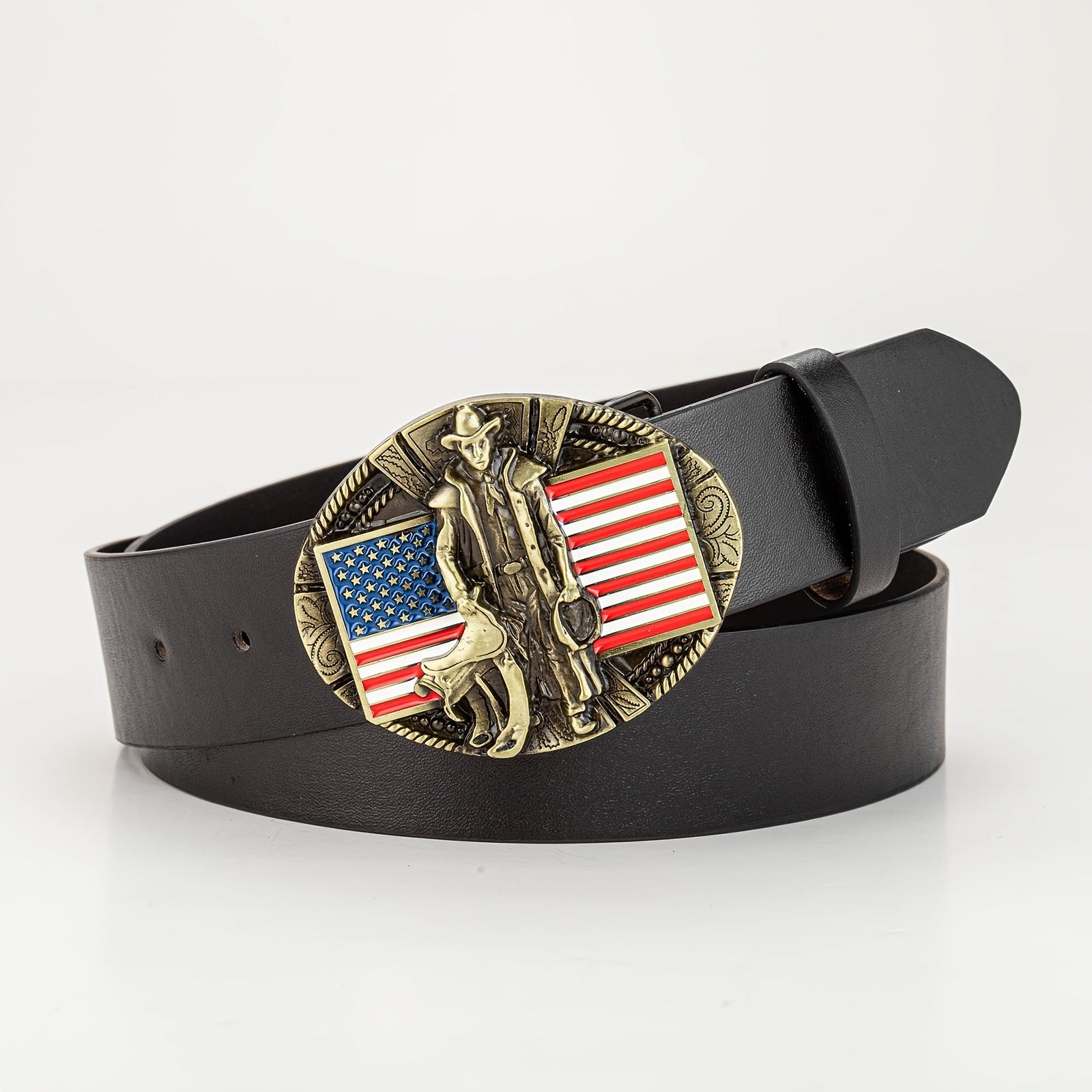 Bronze Western Denim Sports Men's Button Belt