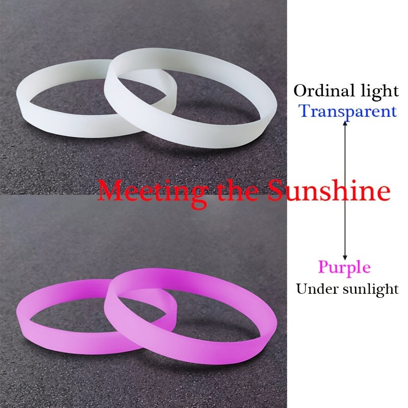 2-Pack Purple Silicone Bracelet for Day and Night