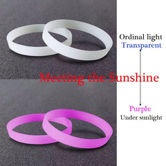 2-Pack Purple Silicone Bracelet for Day and Night