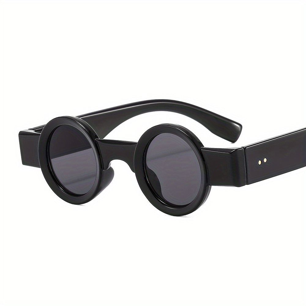 Round Frame Vintage Sunglasses Gradient Y2K Travel Shades