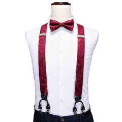 Barry Wang Men's Suspenders & Bowtie Set for Wedding Party Prom