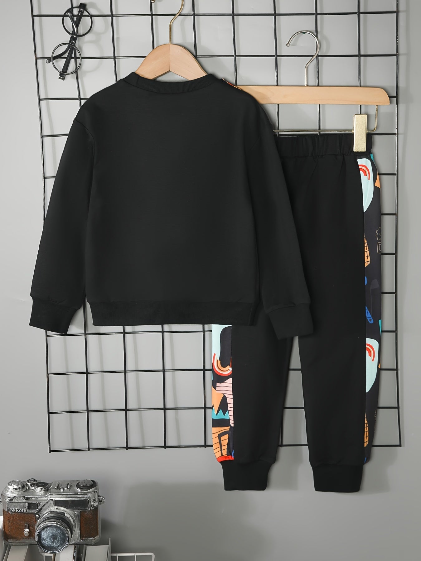 Boy's Excavator Pattern Outfit 2pcs Set for Spring Fall