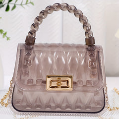 Girls Transparent Jelly Crossbody Bag Waterproof Tote Handbag