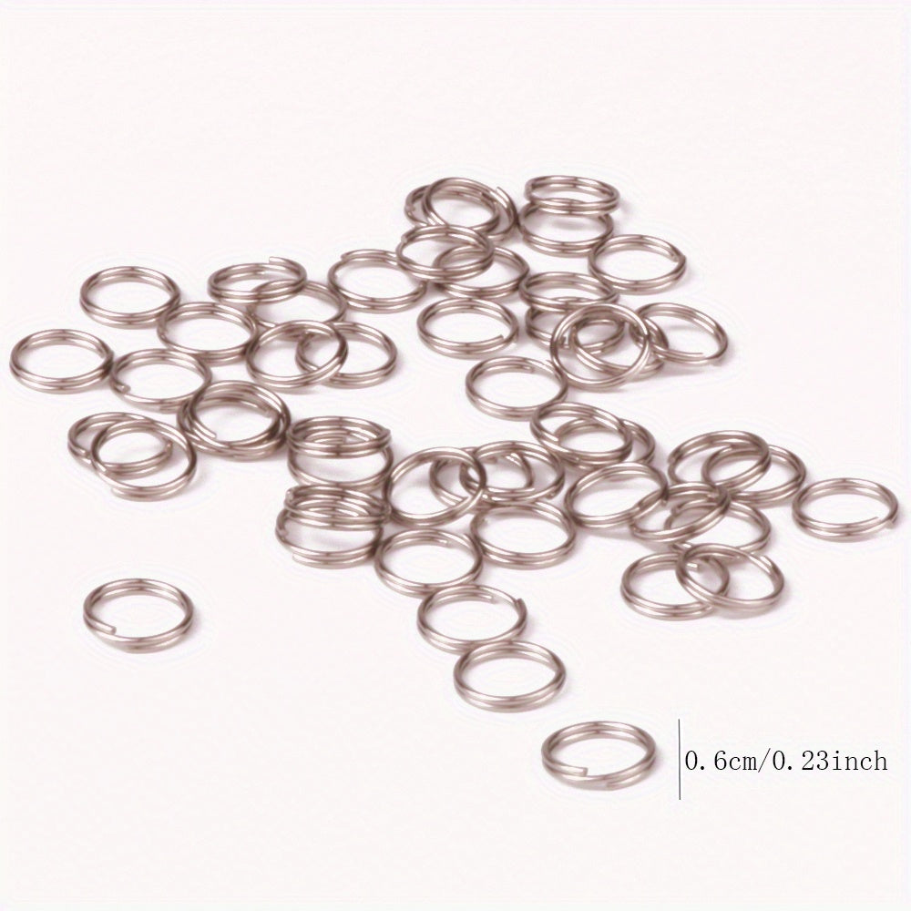 100pcs Stainless Steel Split Ring Double Ring Jump Ring Mini Connecting Key Ring