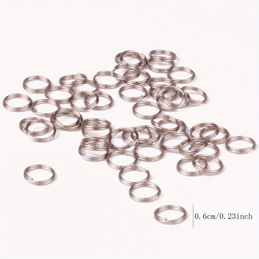 100pcs Stainless Steel Split Ring Double Ring Jump Ring Mini Connecting Key Ring