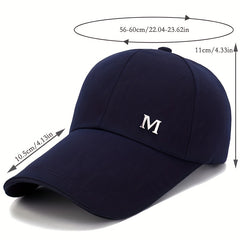 Men's Plain Long Bill Snapback Cap UV Protection Baseball Cap
